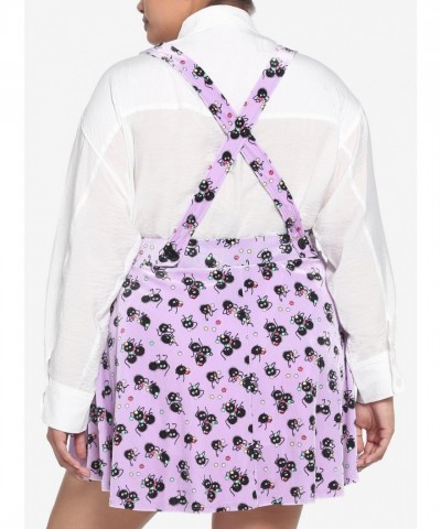 Studio Ghibli Spirited Away Velvet Suspender Skirt with Soot Sprites Print for Women Plus Size