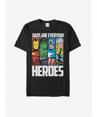 Marvel Everyday Heroes Avengers Dad's Day Black T-Shirt - Unisex