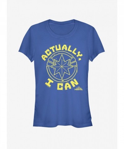 Marvel Captain Marvel Fitted T-Shirt in Royal Blue for Girls