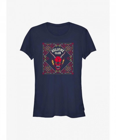 Stranger Things Hellfire Club Graphic Tee for Girls - Blue