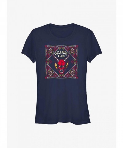 Stranger Things Hellfire Club Graphic Tee for Girls - Blue