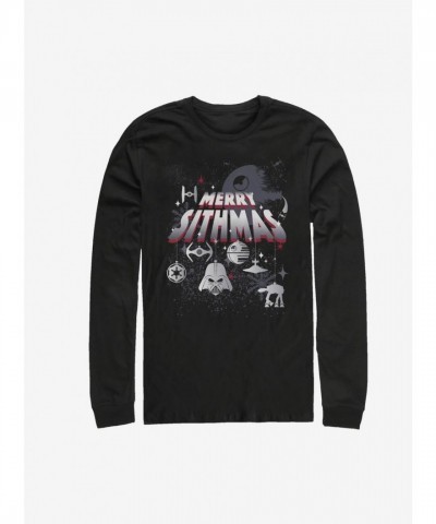 Star Wars Black Long-Sleeve T-Shirt with Ornament Decor