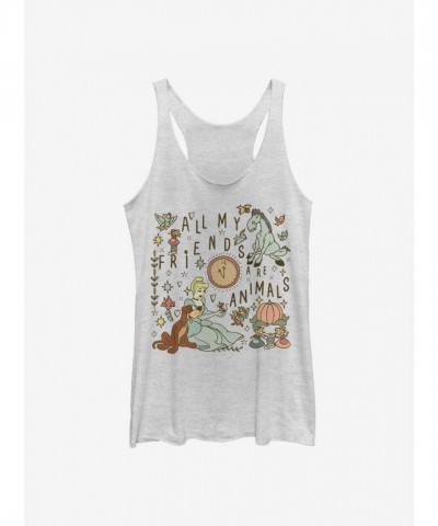 Disney Princess Cinderella Animal Friends Girls Tank Top - White