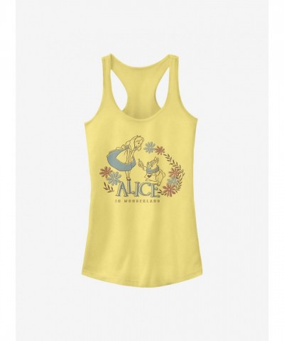 Disney Alice In Wonderland Cute Girls Tank Top - Yellow