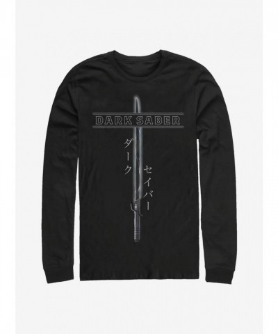 The Mandalorian Dark Saber Men's Cotton Long-Sleeve T-Shirt - Black