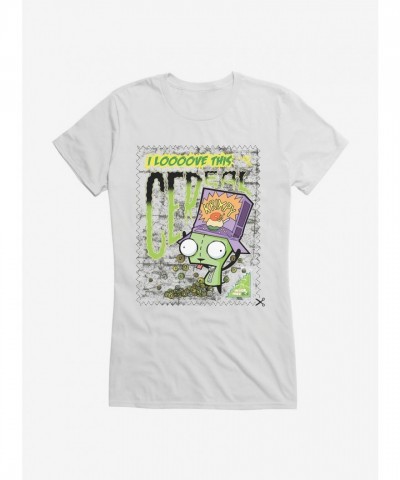 Invader Zim I Love Cereal Girls Junior T-Shirt