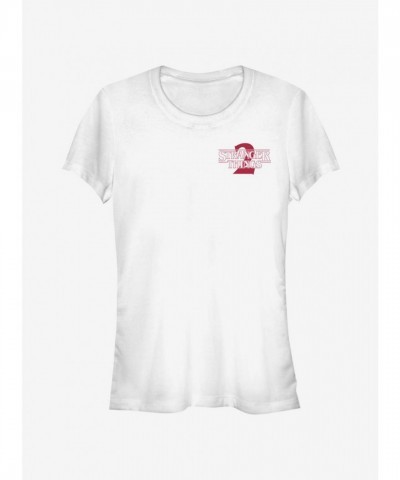 Stranger Things Juniors Lightweight Cotton Girls T-Shirt - White